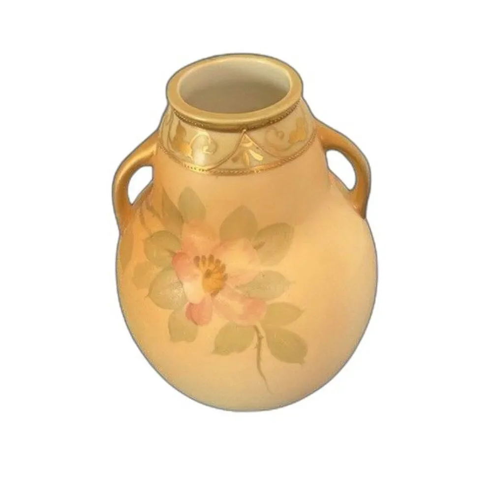Vintage Nippon Morimura Noritake Hand Painted Double Handled Vase